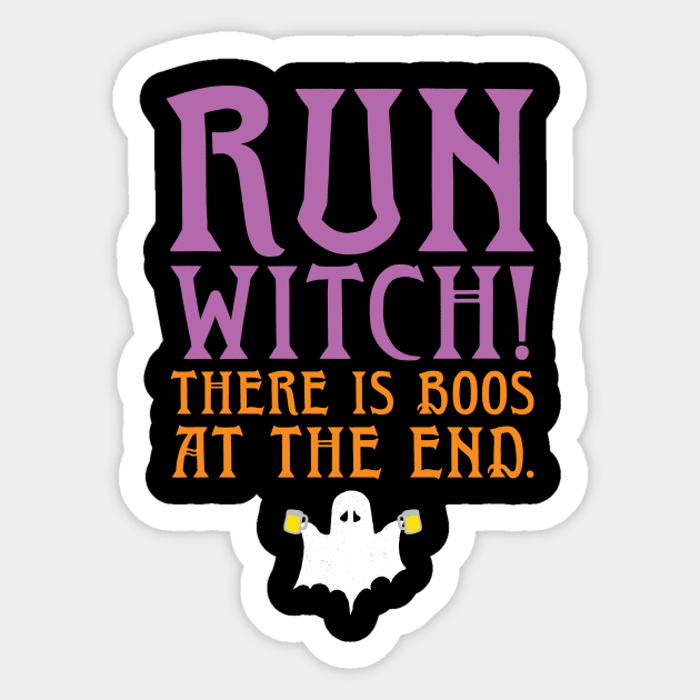 Halloween Workout Tank - Run Witch! Sticker by PodDesignShop